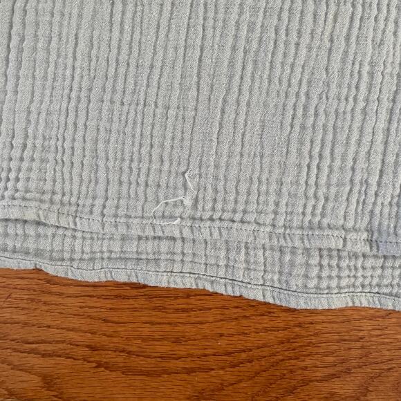 Madewell Park Gauze Popover Shirt Womens XL Blue Dusty Pool Casual Basic Cotton - Picture 3 of 8